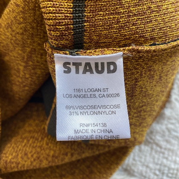 NWOT💕STAUD Clara Stripe Cutout Ribbed Long Sleeve Sweater Dress Size XS - Picture 13 of 14